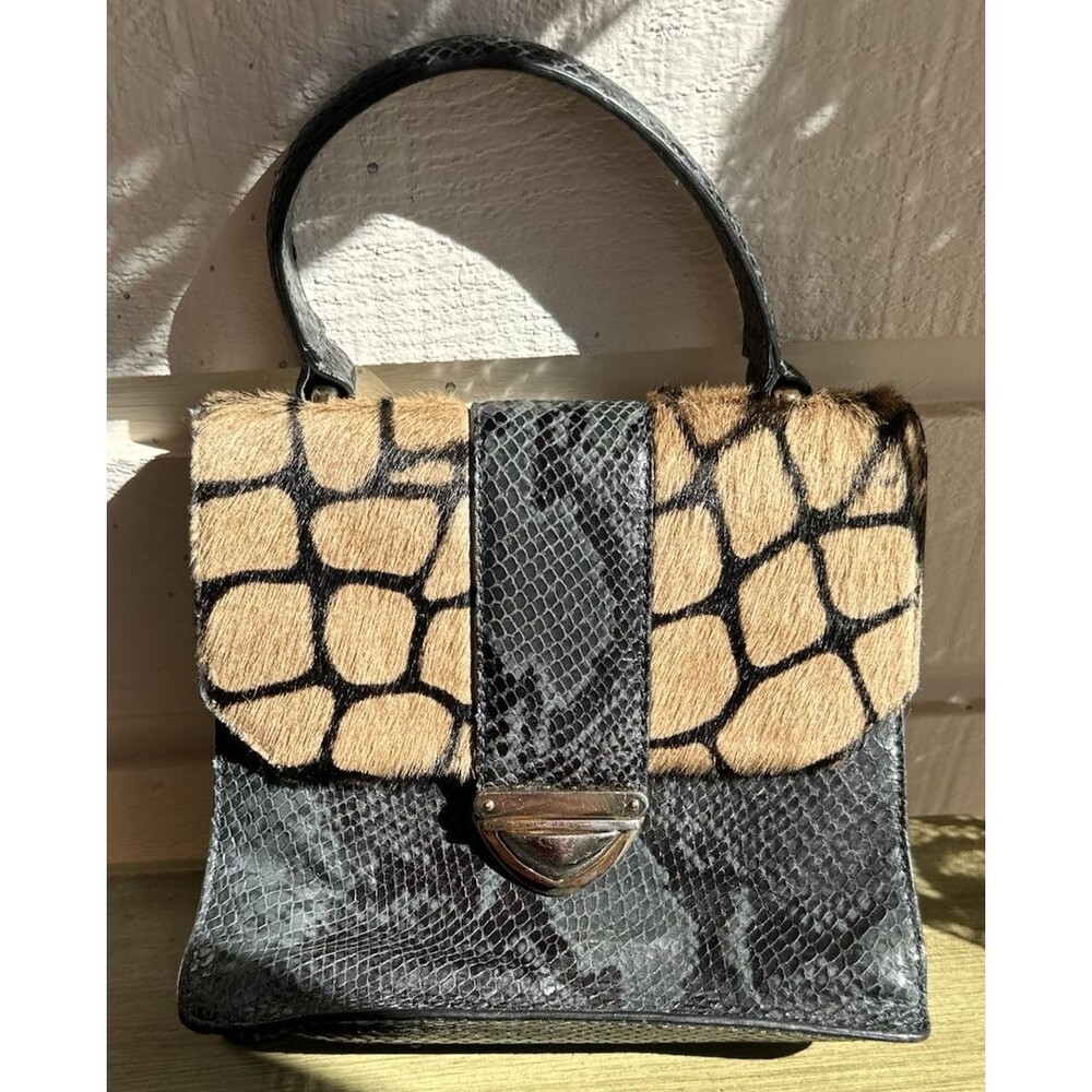 RARE Vintage Vittoria Napoli Italian Leather and Fur handbag